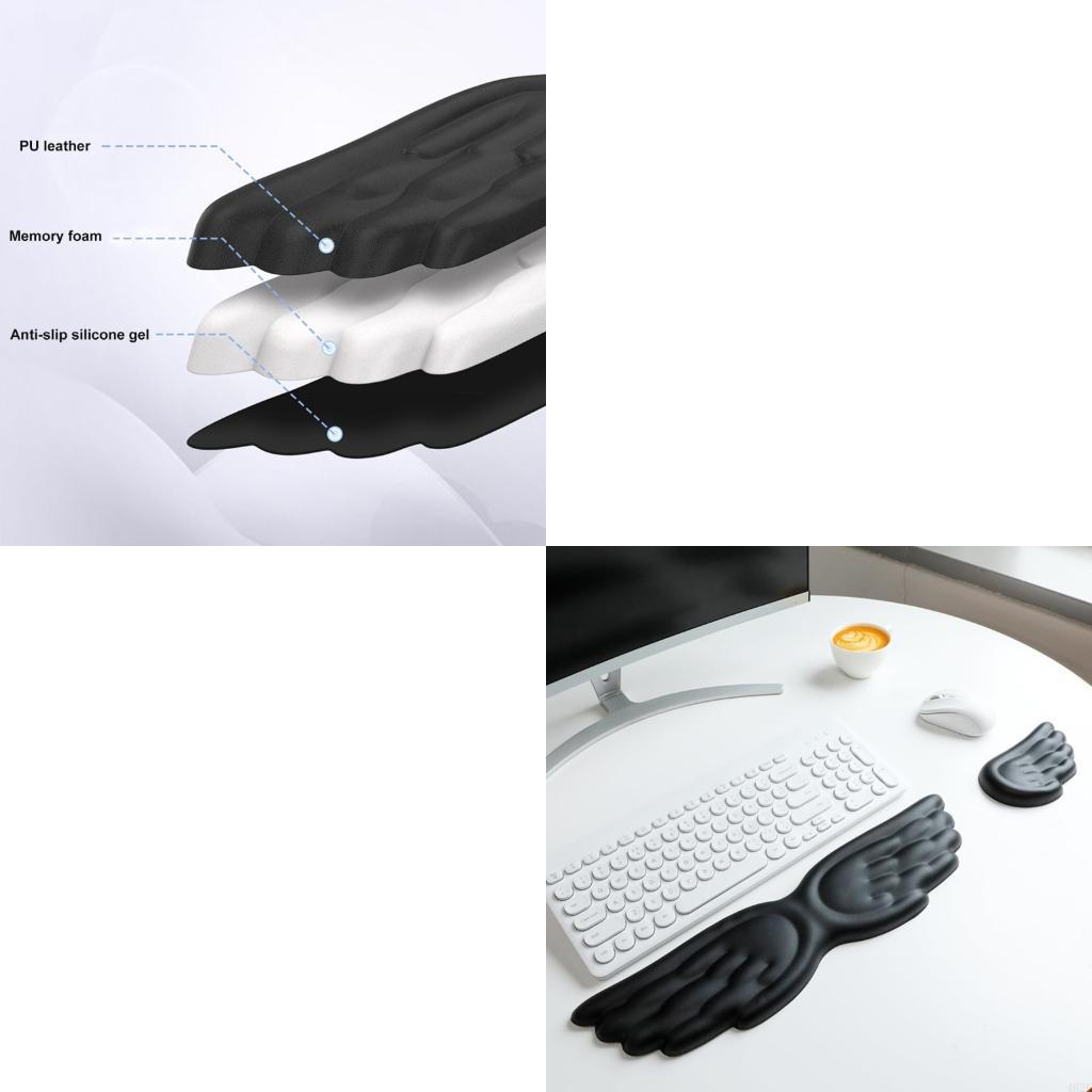 Desk Setup Ergonomics - 462E Soft Silicone Angel Wing Keyboards