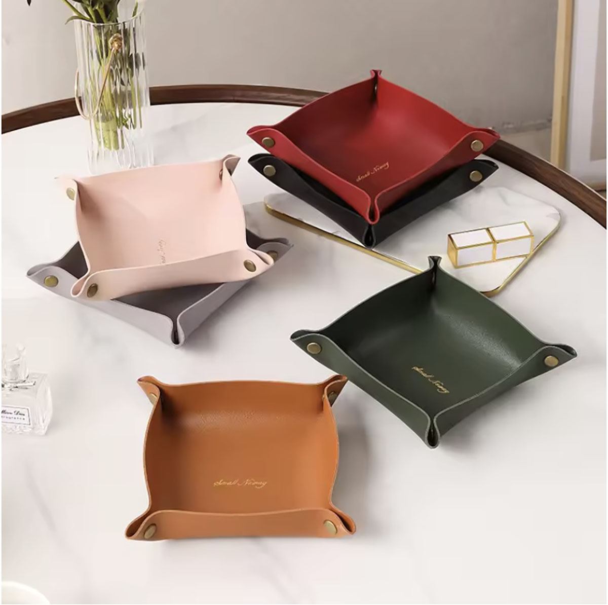 Cable Box Organizer - Nordic Style Leather Storage Tray Desktop