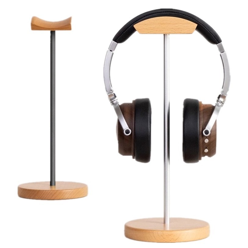 Desk Setup Wood - Black Walnut Wood & Aluminum Headphone