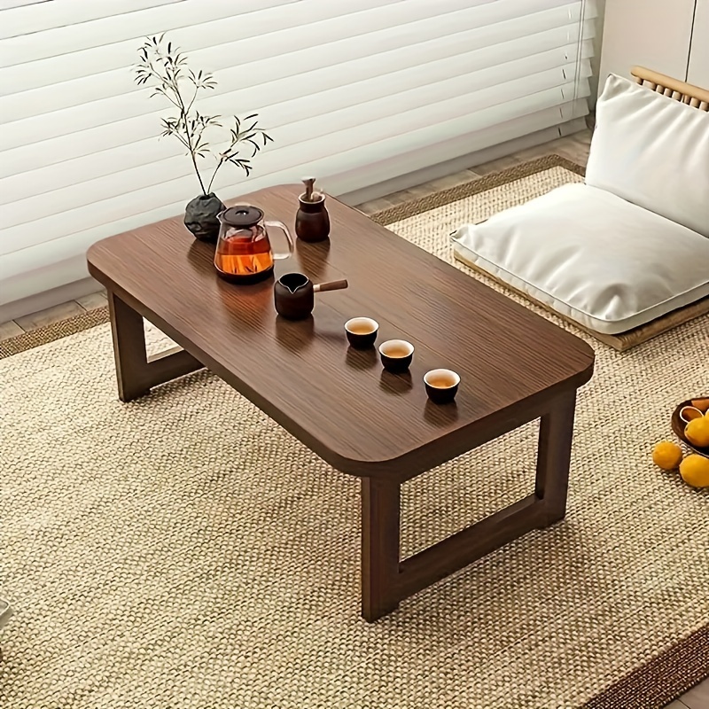 Desk Setup Wood - Foldable Portable Side Table Bamboo Tabletop