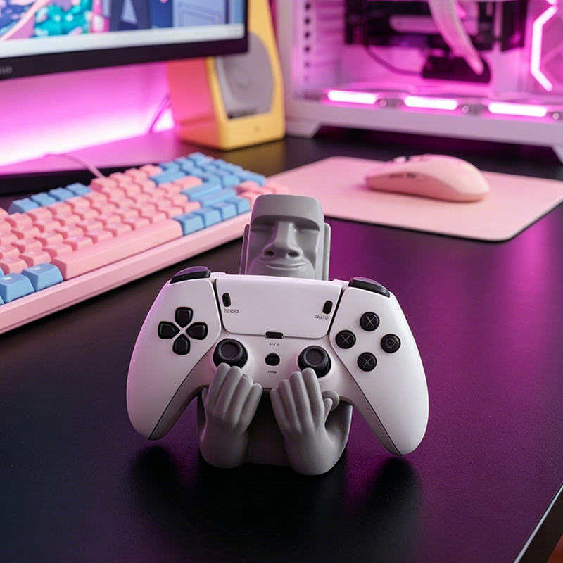 Desk Setup Xbox - Moai Easter Island Resin Sculpture Decor