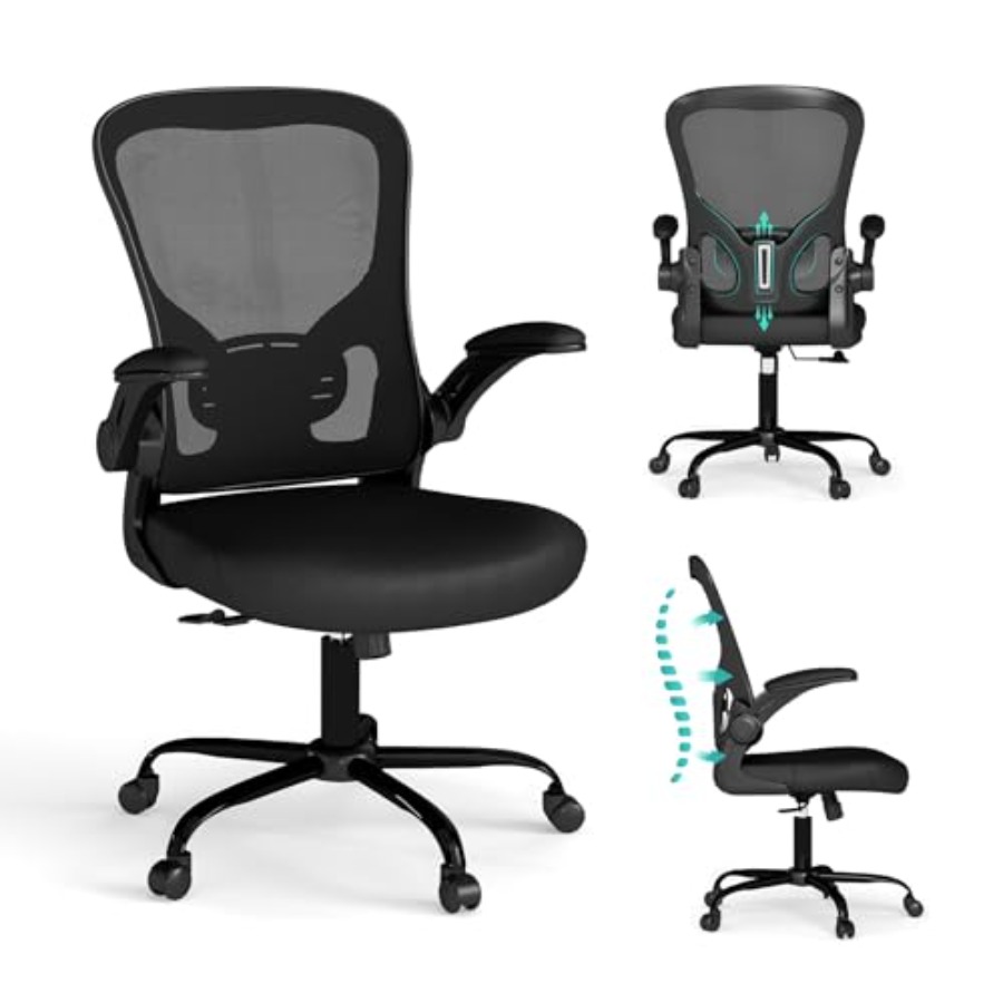 Desk Setup Ergonomics - Mesh Office Chair, Ergonomic Computer Desk