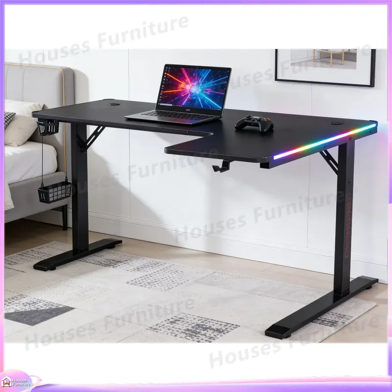 Desk Setup Ergonomics - Large 160cm Gaming Desk with LED