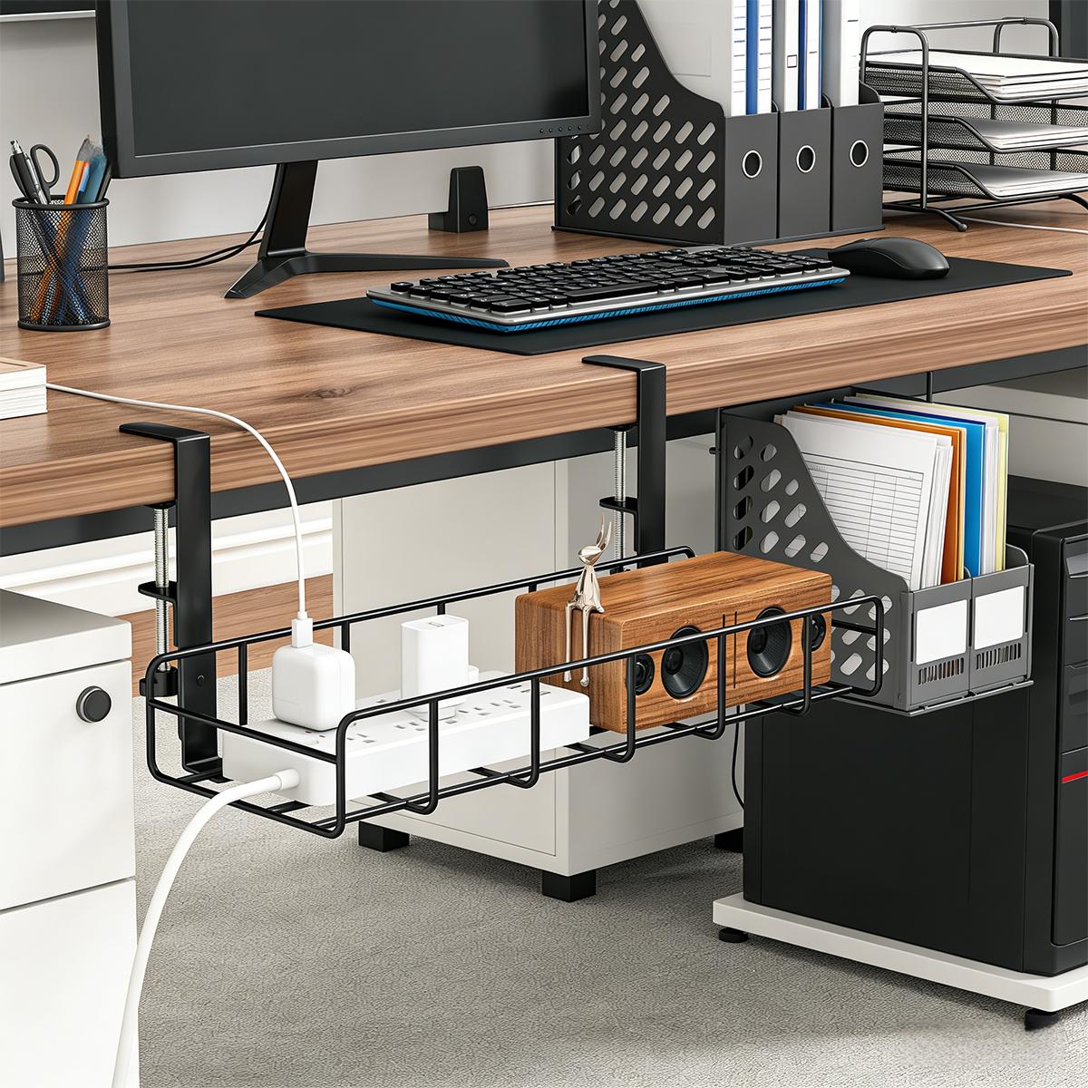 No Drill Under Desk Cable Mana - Desk Setup No Computer ulasan dan harga