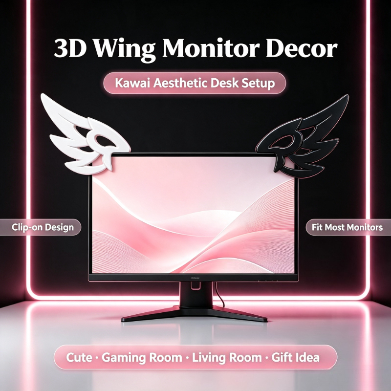 Kawaii 3D Wing Decor for Compu - Desk Setup No Computer ulasan dan harga