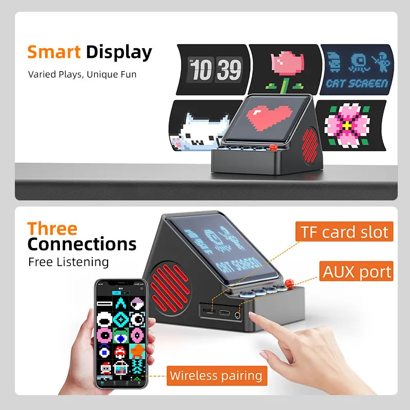 Retro Pixel Art Programmable L - Speaker Desk Setup ulasan dan harga