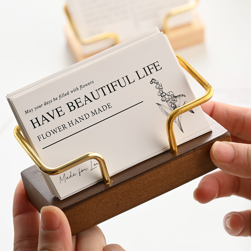 Wooden Business Card Holder Me - Desk Setup Wood ulasan dan harga