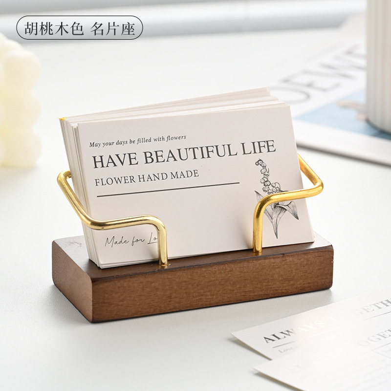 Wooden Business Card Holder Me - Desk Setup Wood ulasan dan harga