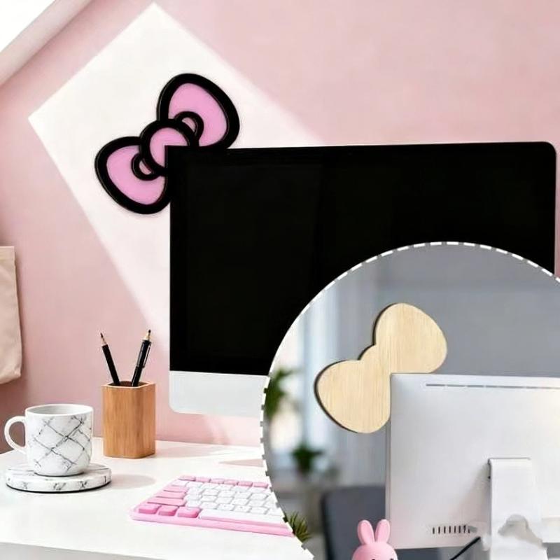 New 1/2Pcs Wooden Bowknot PC A - Desk Setup Wood ulasan dan harga