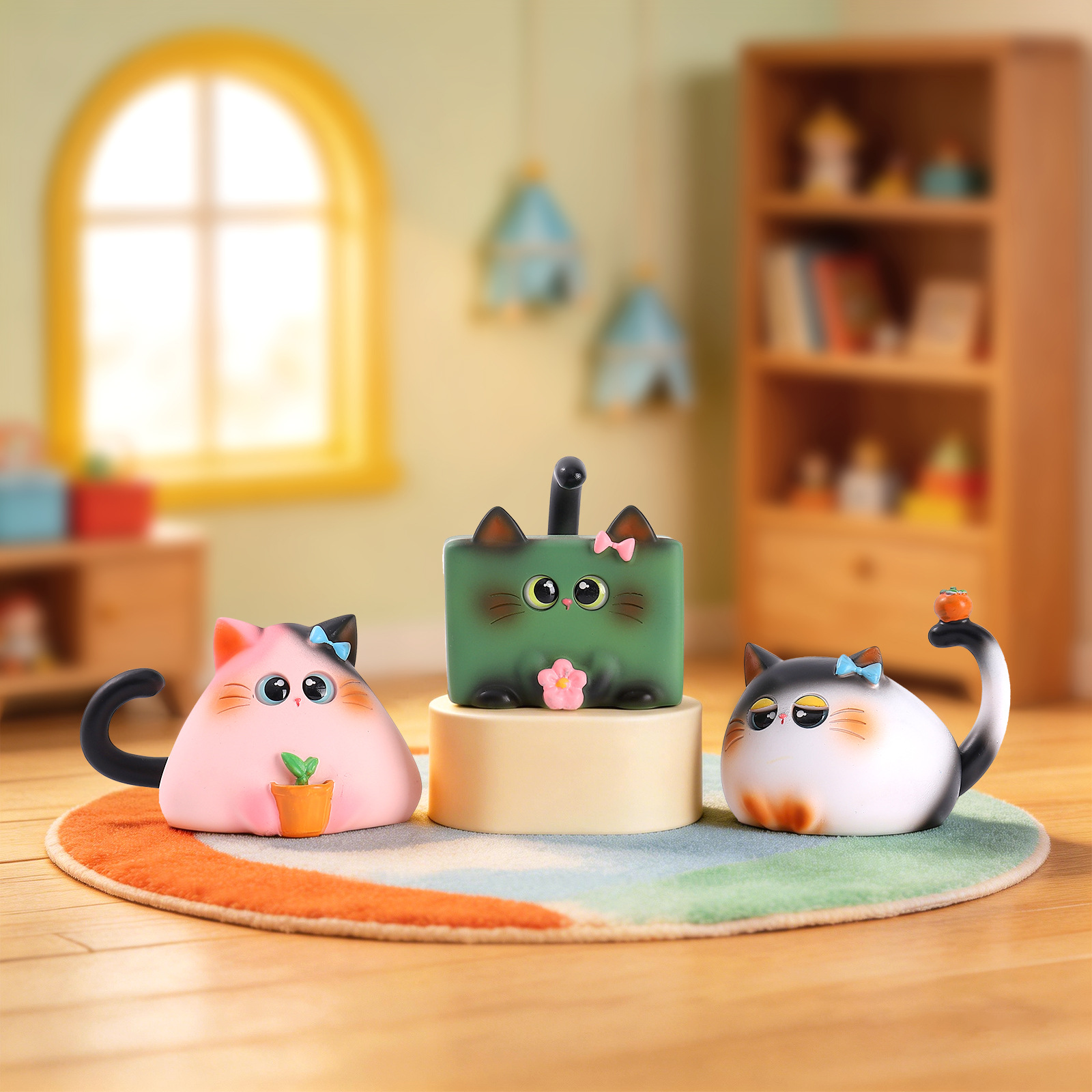 Blind Box Cat Figurine Resin C - Desk Setup Equipment ulasan dan harga