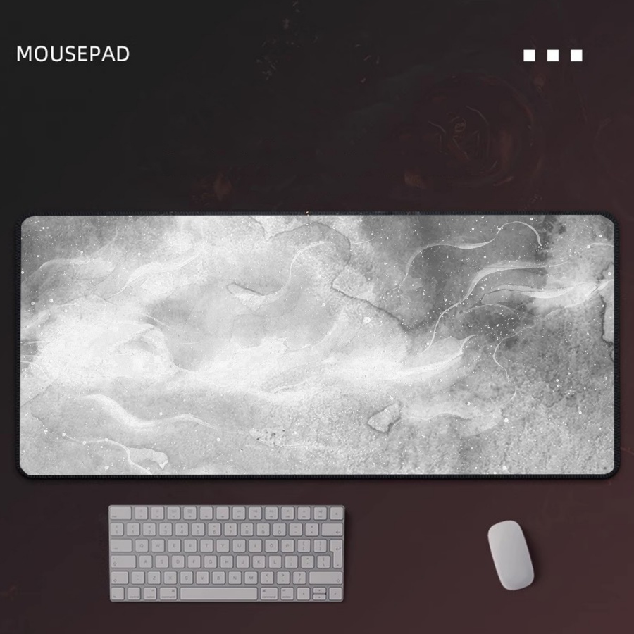Gaming Mousepad Grey Marble La - Desk Setup Grey ulasan dan harga