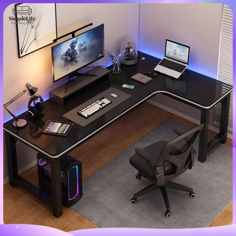 Corner Gaming Desk Computer De - Desk Setup Dual Monitor And Laptop ulasan dan harga