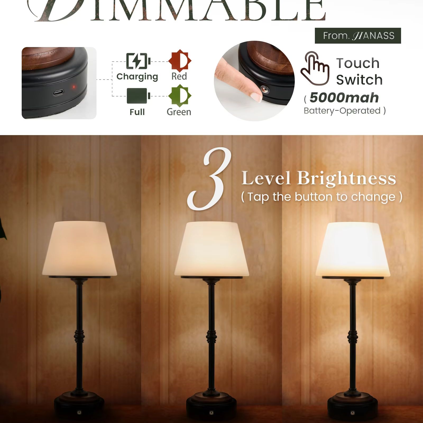 Cordless Table Lamps Set of  5 - Desk Setup Light ulasan dan harga