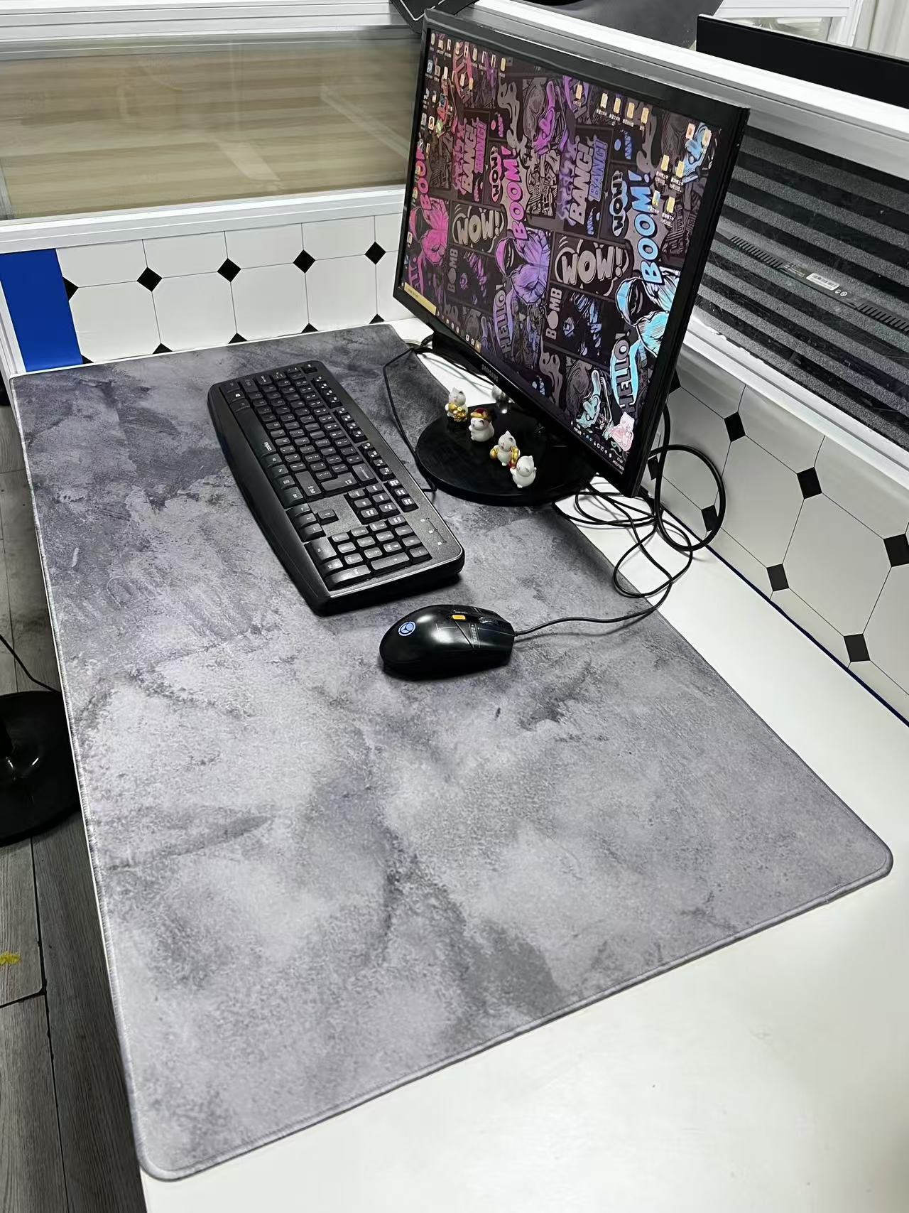 Grey Marble Big Mousepepad Mou - Desk Setup Grey ulasan dan harga