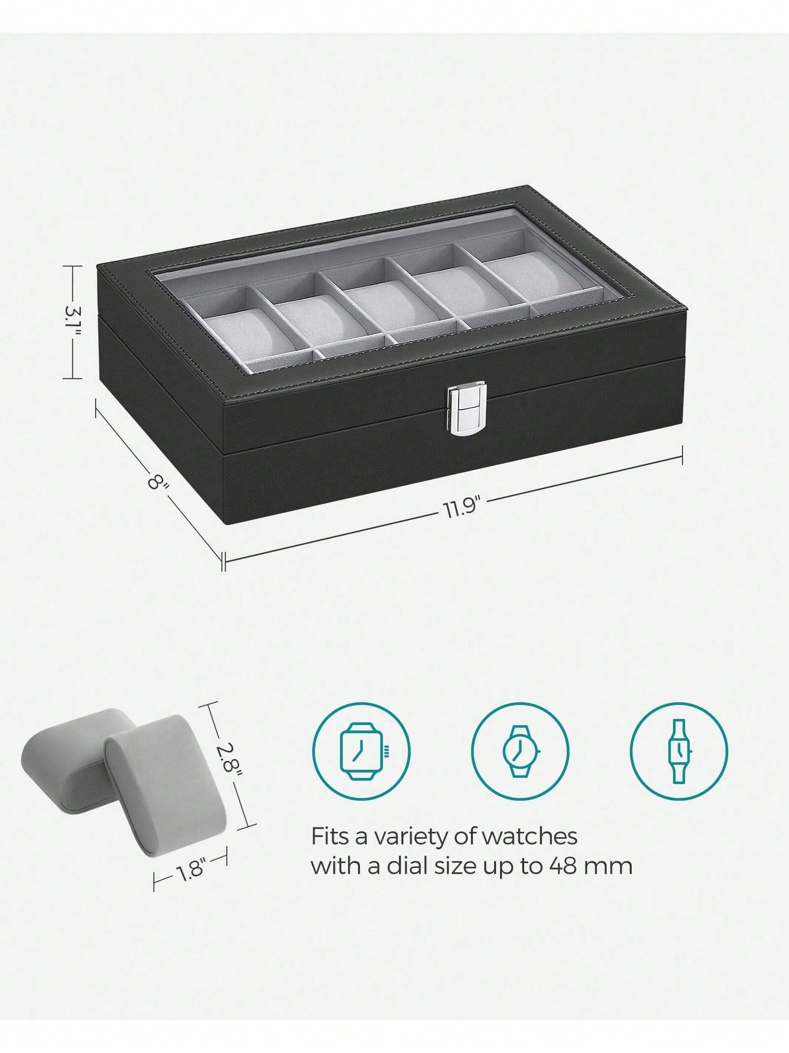 12-Slot Lockable Watch Box wit - Cable Box Organizer ulasan dan harga