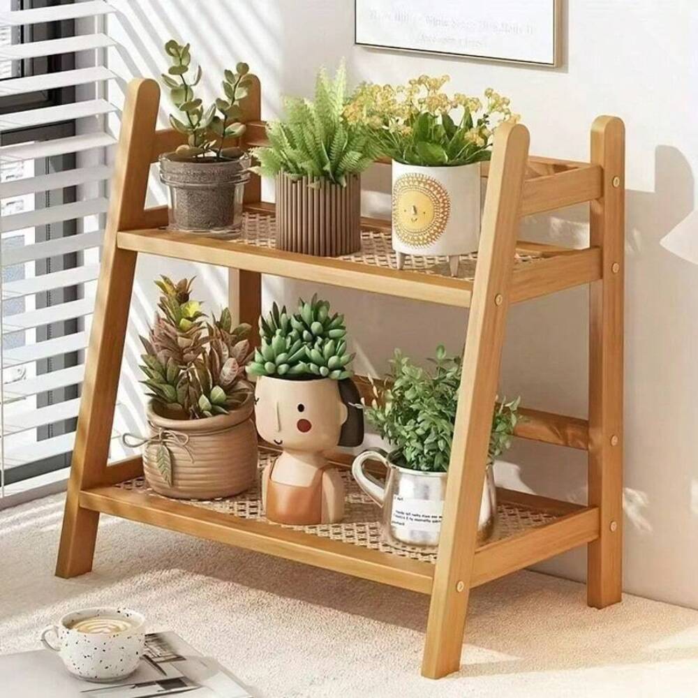 2-Tier Bamboo Countertop Stora - Desk Setup Wood ulasan dan harga
