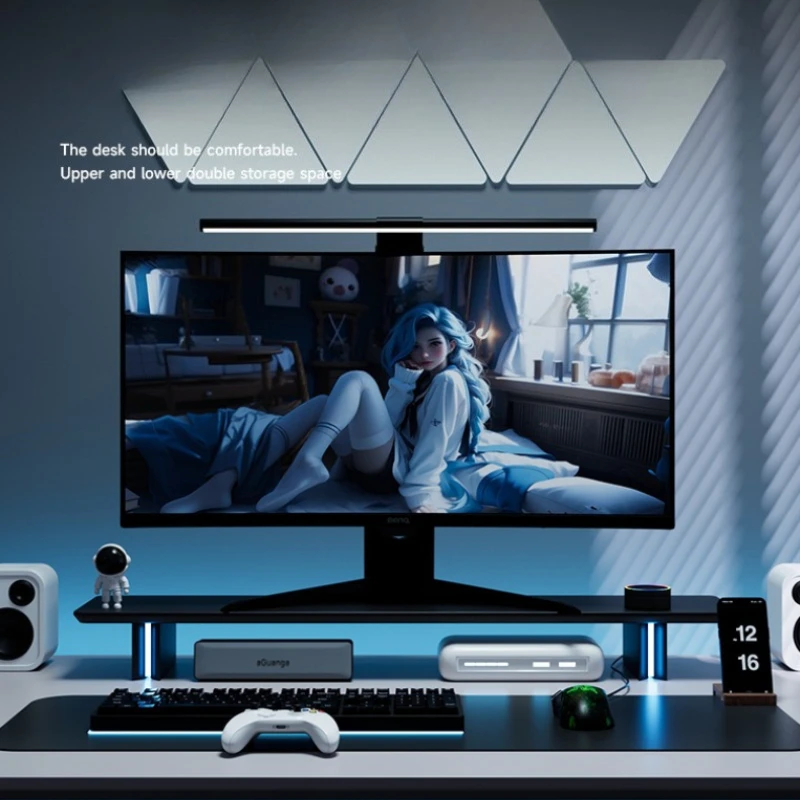 RGB Monitor Stand Ergonomic Co - Desk Setup With 2 Monitors ulasan dan harga