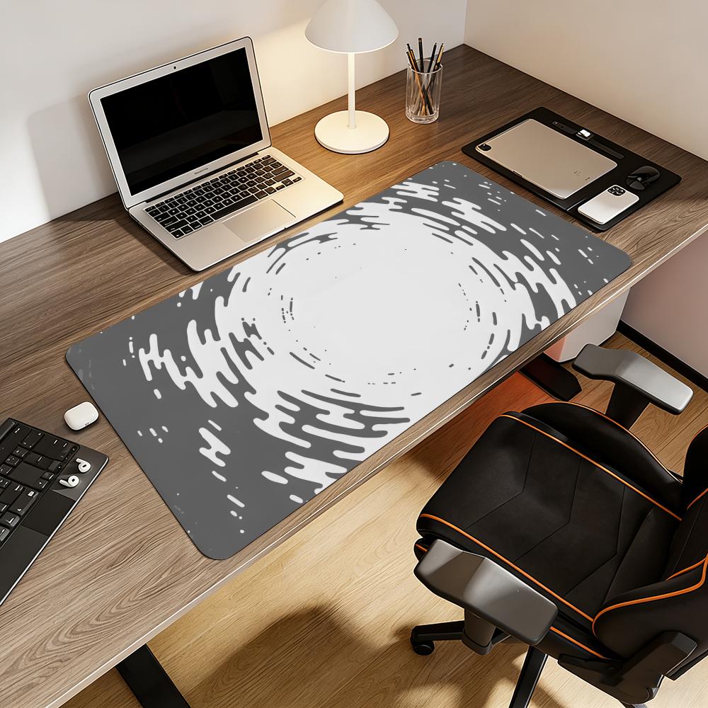 Grey Circular Ripple Fluid Tex - Desk Setup Grey ulasan dan harga