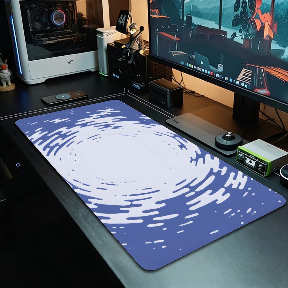 Grey Circular Ripple Fluid Tex - Desk Setup Grey ulasan dan harga