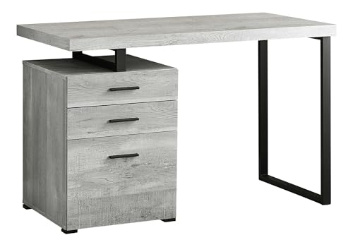 Computer Desk with File Cabine - Desk Setup Grey ulasan dan harga
