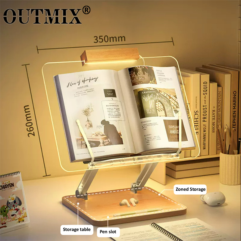 Wooden Reading Stand with Ligh - Desk Setup Wood ulasan dan harga