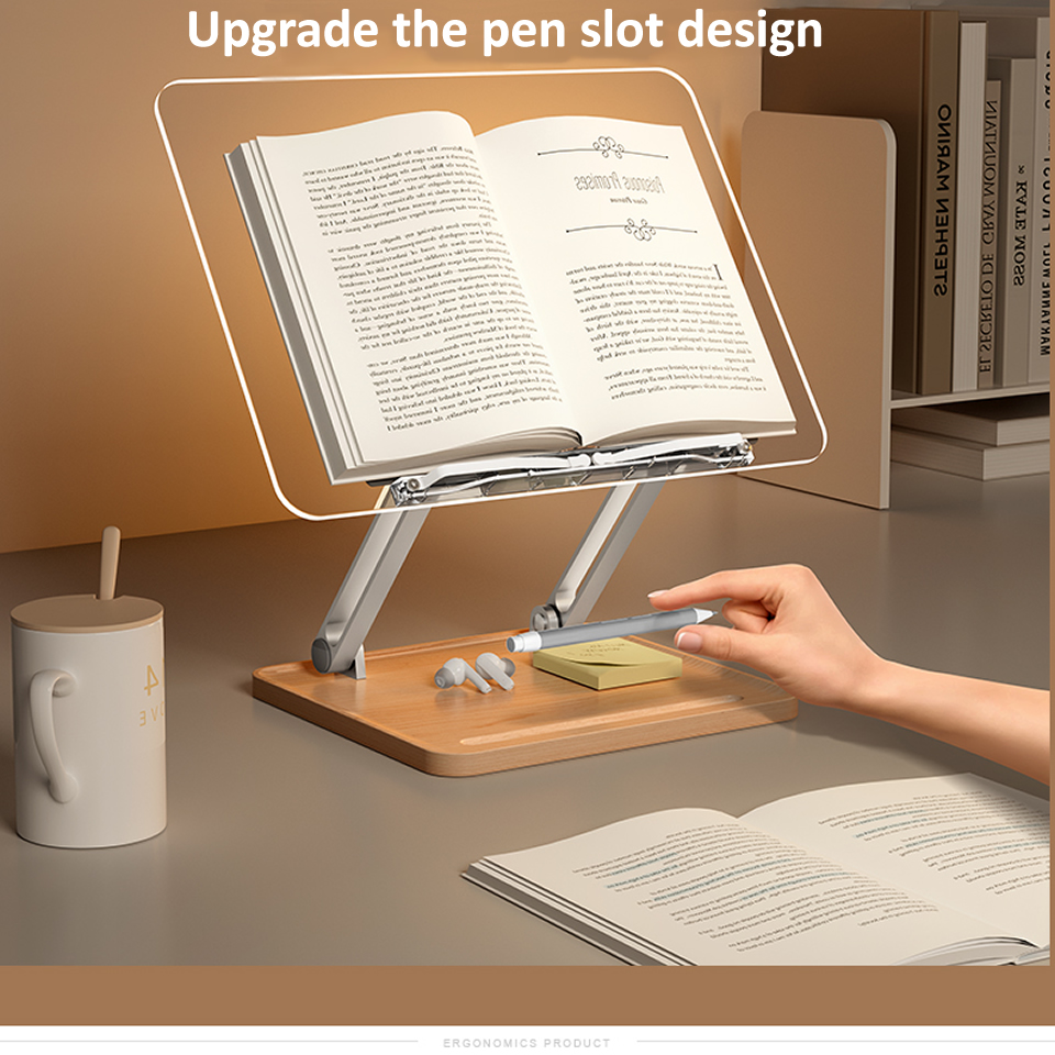Wooden Reading Stand with Ligh - Desk Setup Wood ulasan dan harga