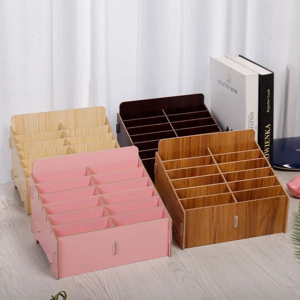 12/24/36/48Grid Phone Storage  - Desk Setup Wood ulasan dan harga