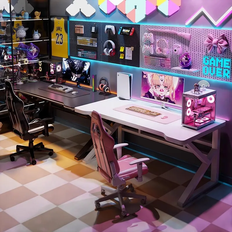 Double E-sports Gaming Desk Lo - Desk Setup Bedroom ulasan dan harga
