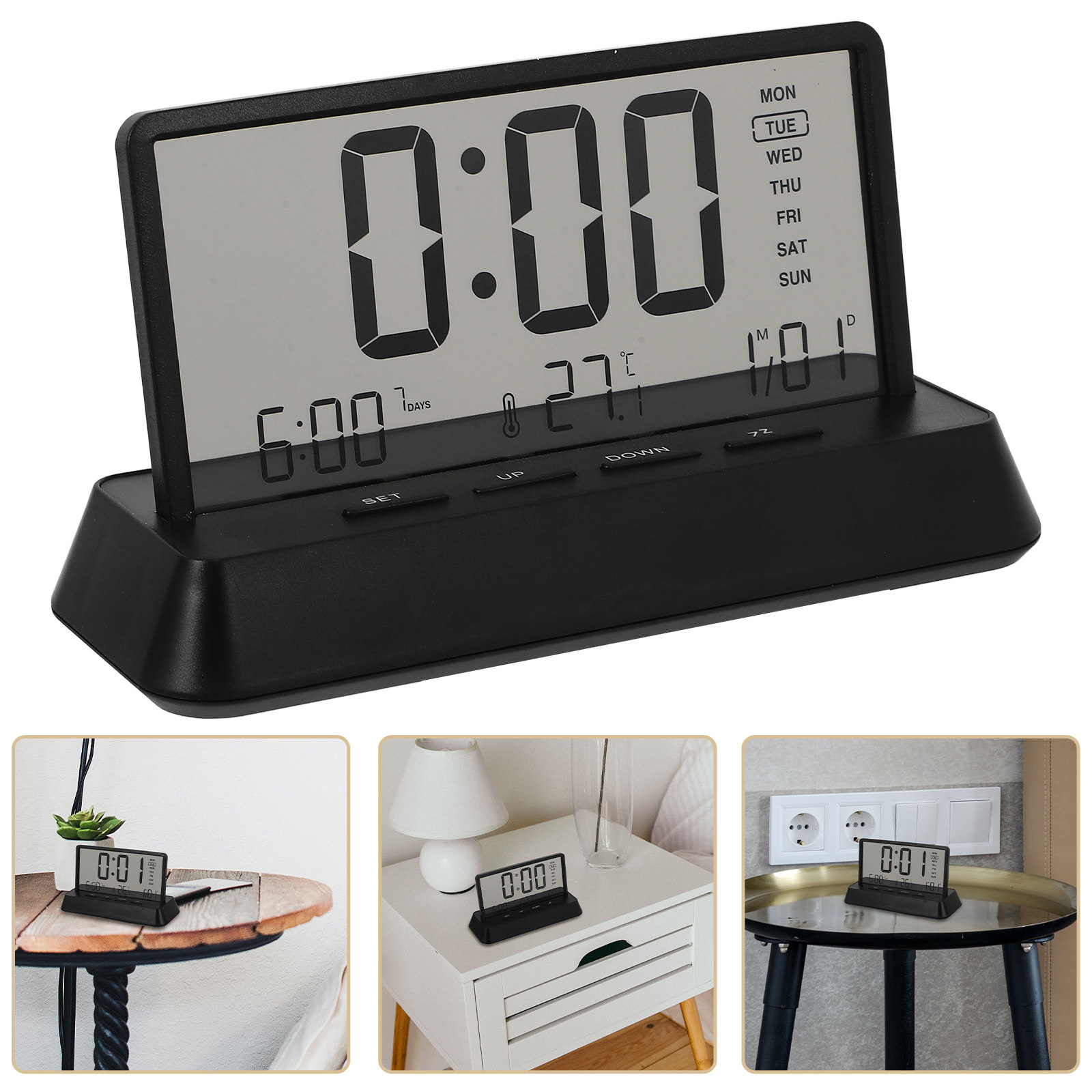 Digital Alarm Clock Small Comp - Desk Setup Bedroom ulasan dan harga