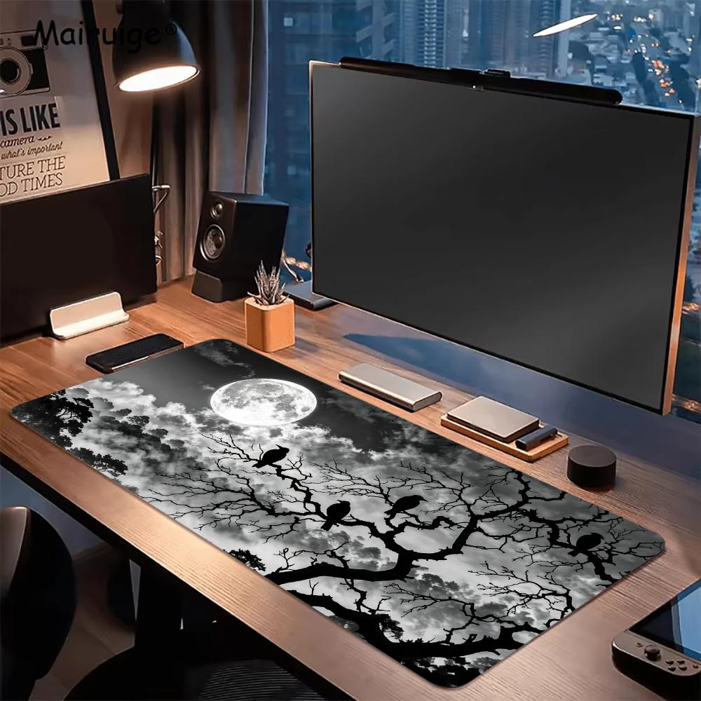 Grey Moonlit Night Large Mouse - Desk Setup Grey ulasan dan harga